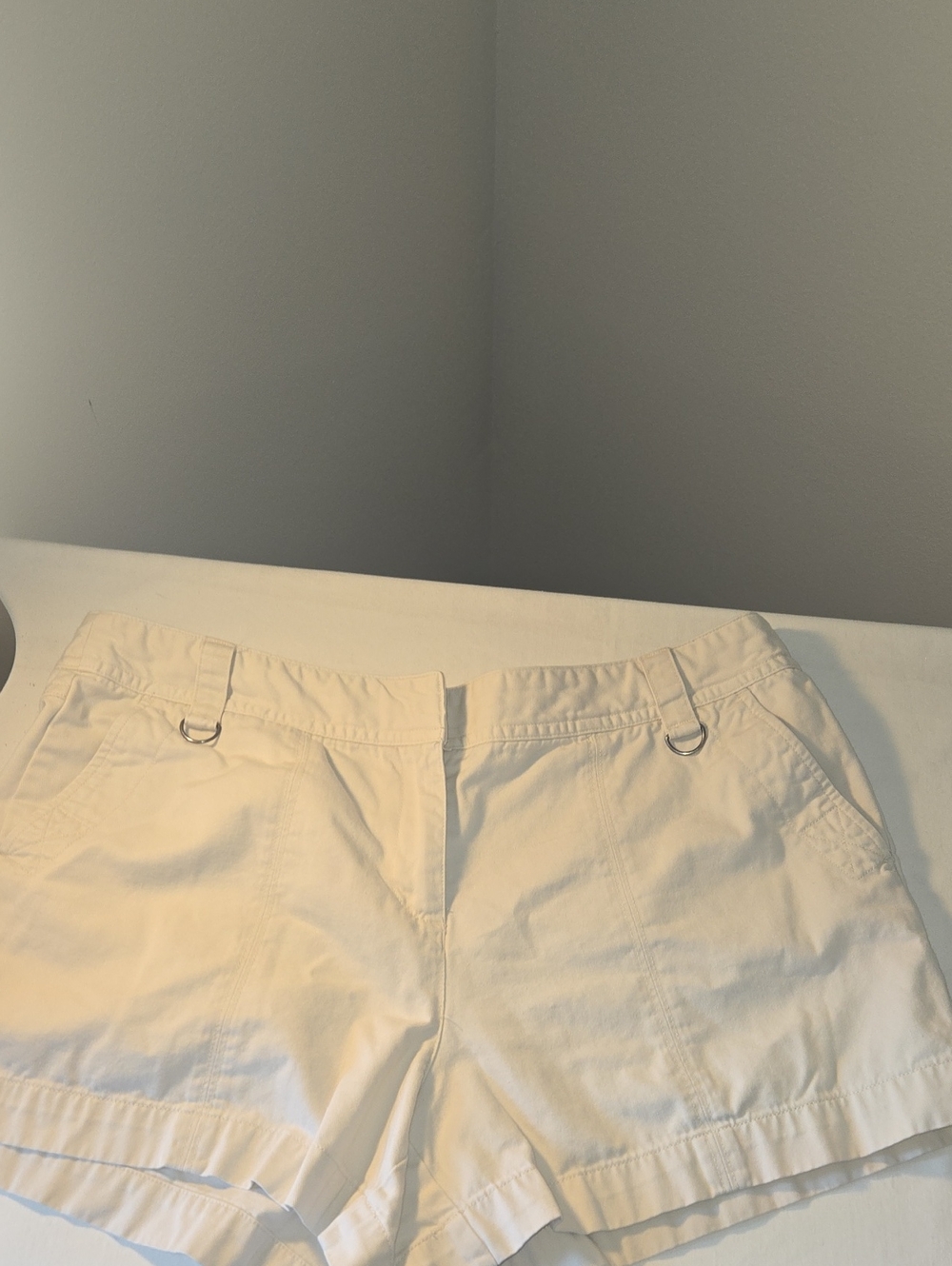 dressbarn Cream Casual Cotton Shorts
